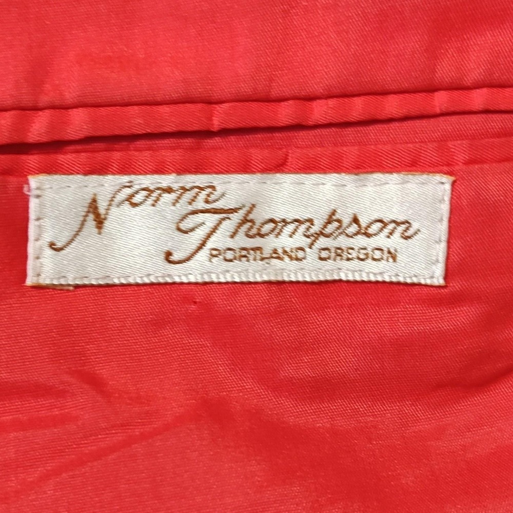 Vintage Norm Thompson Blazer Womens 12 Red Cashmere Shoulder Pads USA Made 80s - Picture 8 of 14